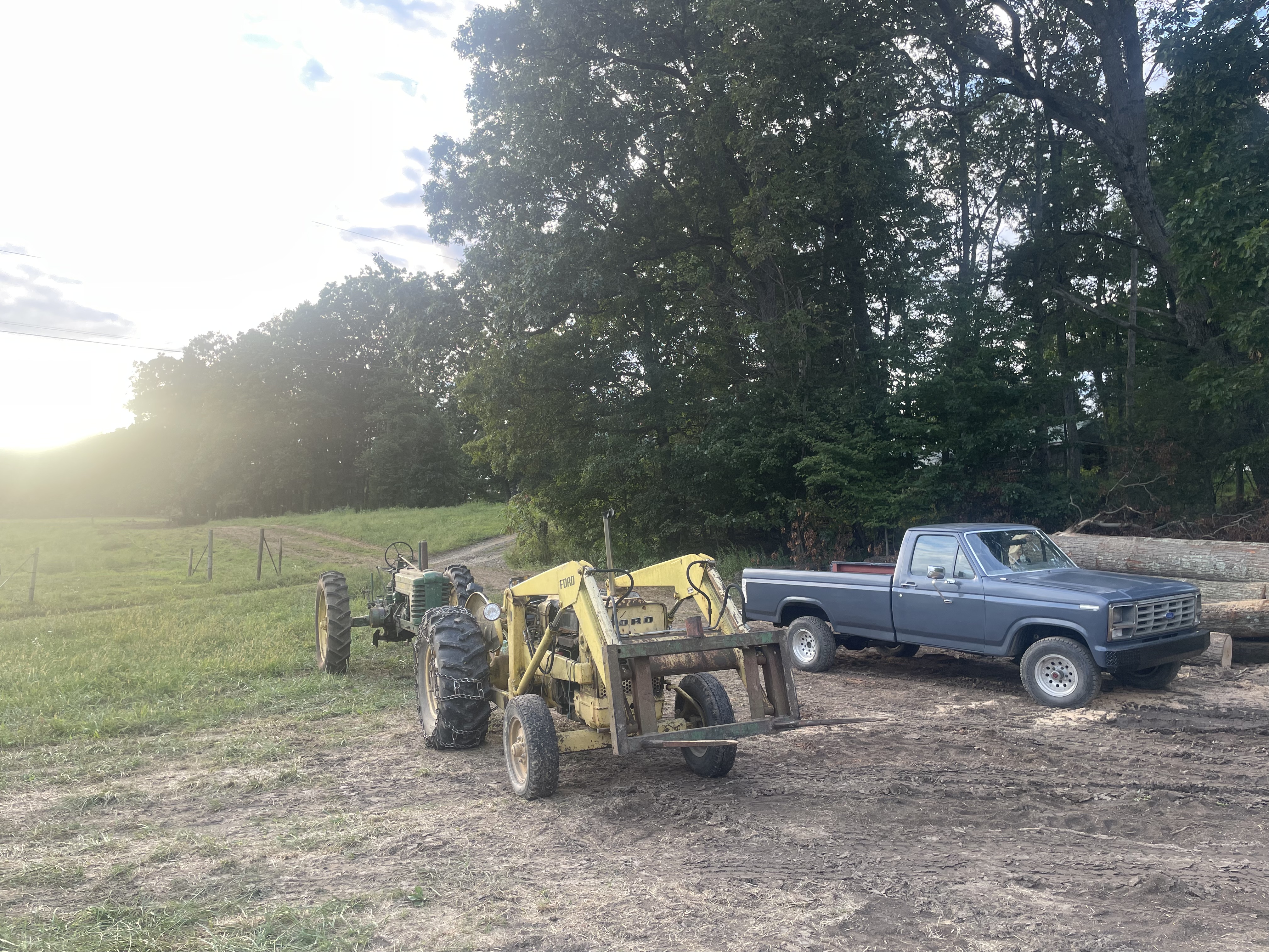 Parked next to the B and dads loader