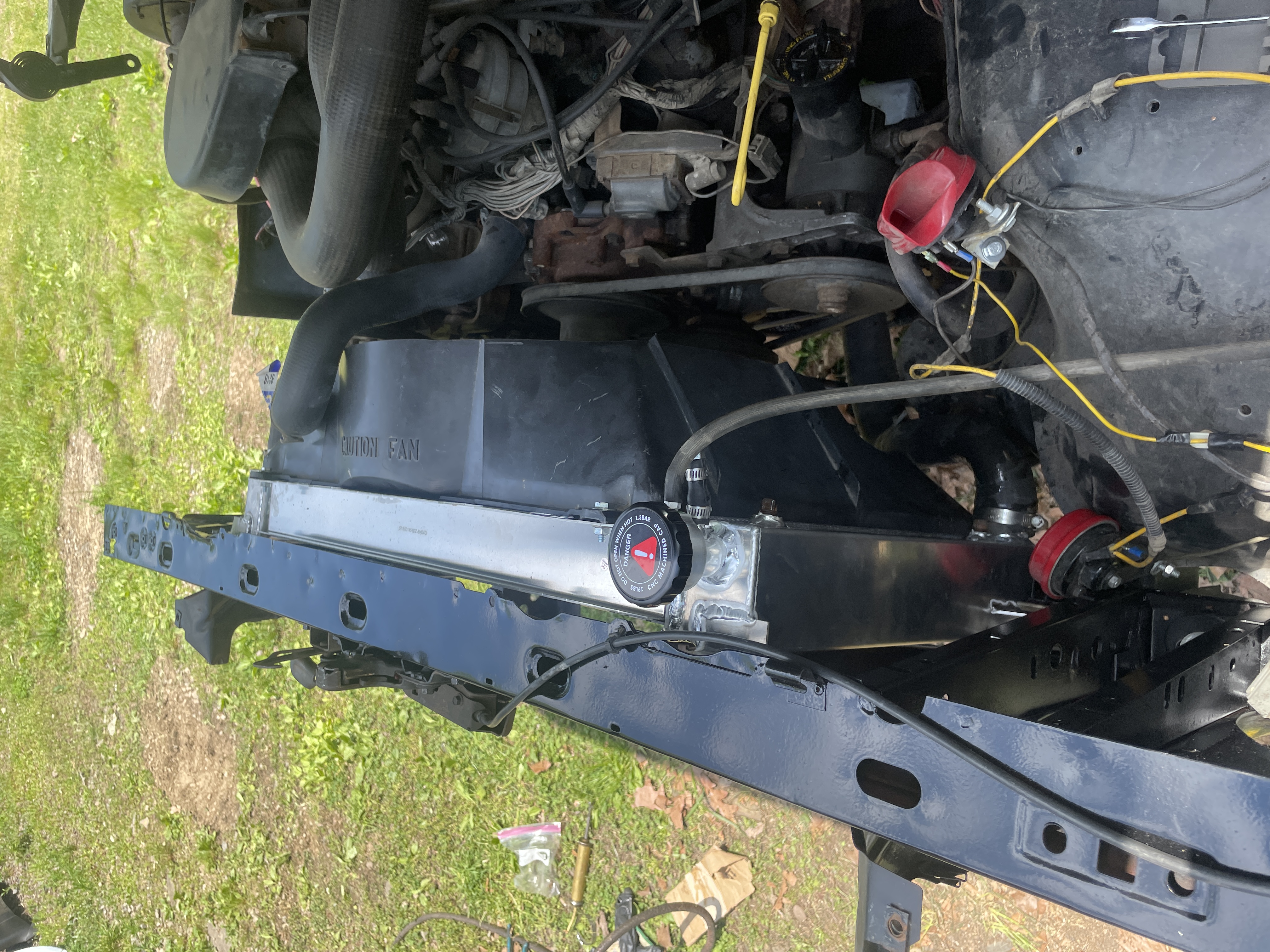 New radiator and radiator support reinstalled